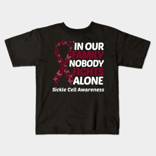 In Our Family Nobody Fights Alone Sickle Cell Awareness Kids T-Shirt